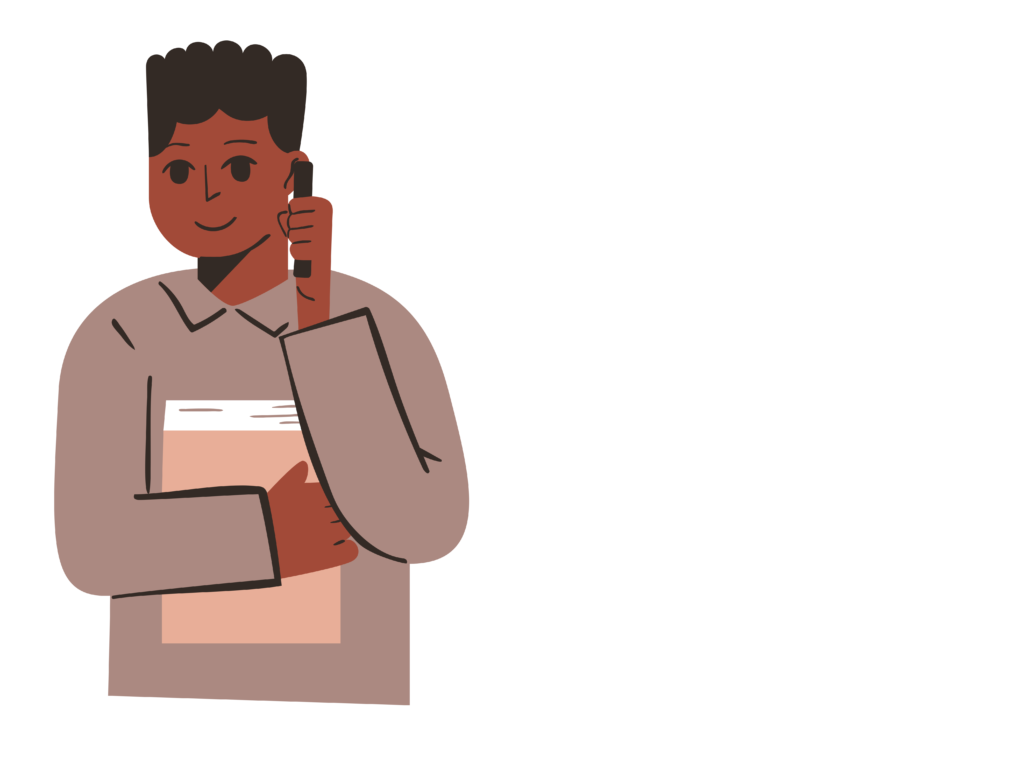 Illustration of person talking on phone